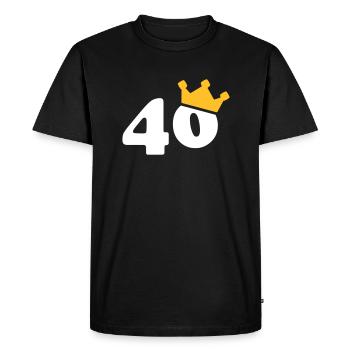 40 couronne 40 anniversaire 40 ans - T-shirt Premium bio Homme - noir - Devant - Nico (187cm)