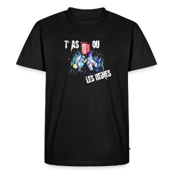 Vaches d'hérens eringer, t'as ou les reines - T-shirt Premium bio Homme - noir - Devant - Nico (187cm)