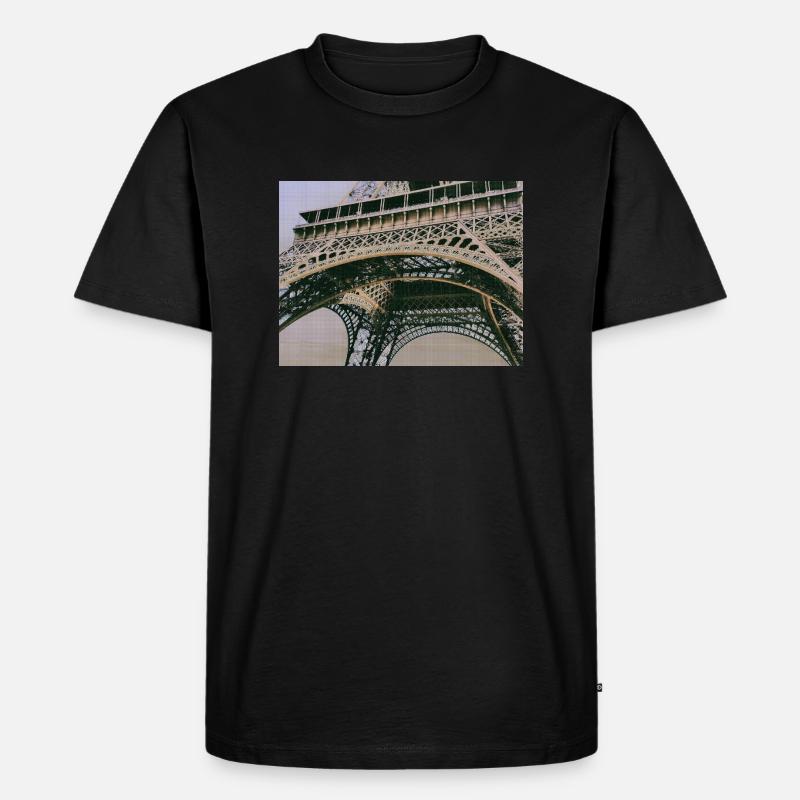 Städte Wahrzeichen Paris Eifelturm - Männer Premium Bio T-Shirt - Schwarz