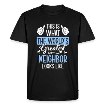 Voisins Voisins - T-shirt Premium bio Homme - noir - Devant - Nico (187cm)