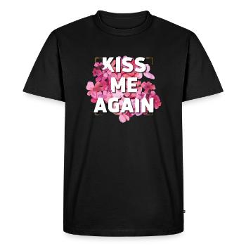 Embrasse-moi à nouveau - T-shirt Premium bio Homme - noir - Devant - Nico (187cm)