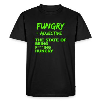 Funny Hungry Definition Fungry Fucking hungry - Men's Premium Organic T-Shirt - black - Front - Nico (187cm)