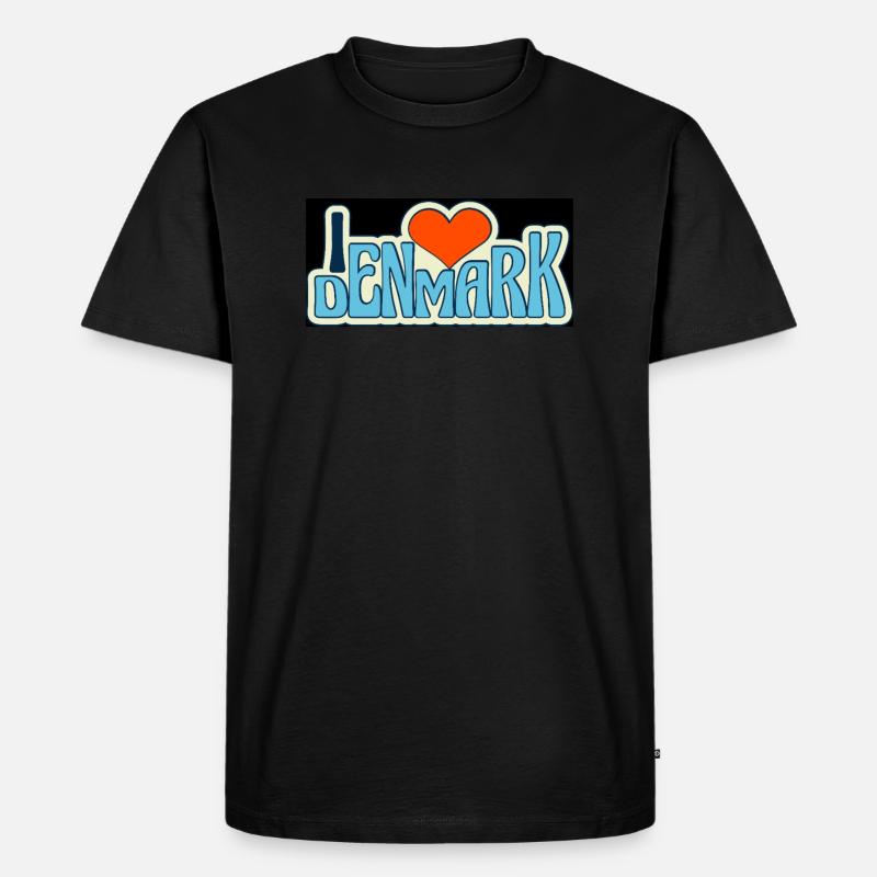Ich liebe Denmark - Männer Premium Bio T-Shirt - Schwarz