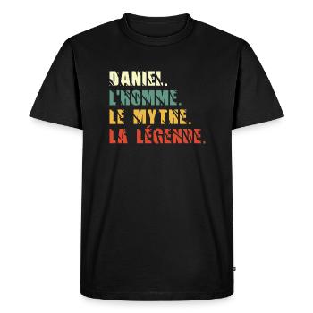 Daniel l homme le mythe la légende - T-shirt Premium bio Homme - noir - Devant - Nico (187cm)