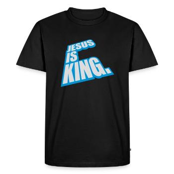 jesus is king quote - Men's Premium Organic T-Shirt - black - Front - Nico (187cm)