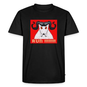 Sauve qui peut ! - T-shirt Premium bio Homme - noir - Devant - Nico (187cm)