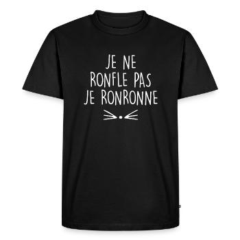 je ne ronfle pas je ronronne - T-shirt Premium bio Homme - noir - Devant - Nico (187cm)