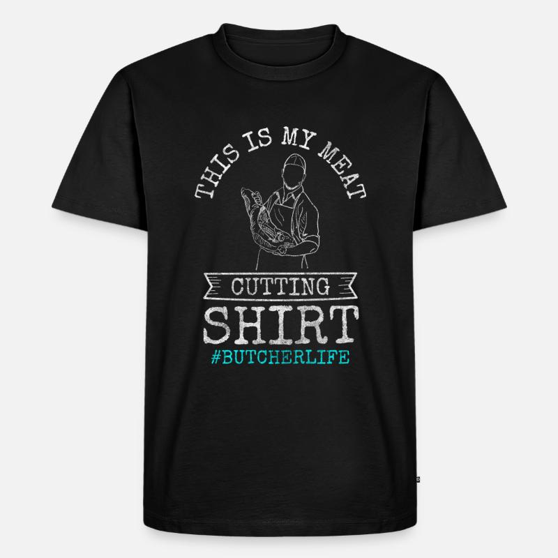 Fleischer Fleischerei Rind - Männer Premium Bio T-Shirt - Schwarz