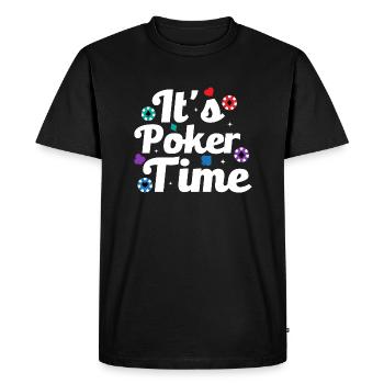 It's Poker Time Gambling Card Player - Men's Premium Organic T-Shirt - black - Front - Nico (187cm)