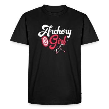 Tir à l’arc Girl Archer Target Bow & Arrows - T-shirt Premium bio Homme - noir - Devant - Nico (187cm)