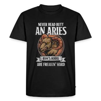 Anniversaire Bélier Superstition Fire - T-shirt Premium bio Homme - noir - Devant - Nico (187cm)