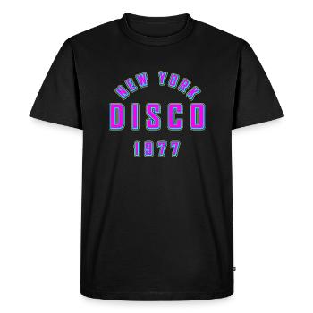NEW YORK DISCO - Men's Premium Organic T-Shirt - black - Front - Nico (187cm)