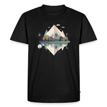 Montagnes minimalistes - T-shirt Premium bio Homme - noir - Devant - Nico (187cm)
