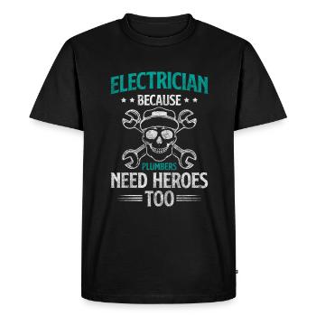 Electricité Hommes Watt Lightning - T-shirt Premium bio Homme - noir - Devant - Nico (187cm)
