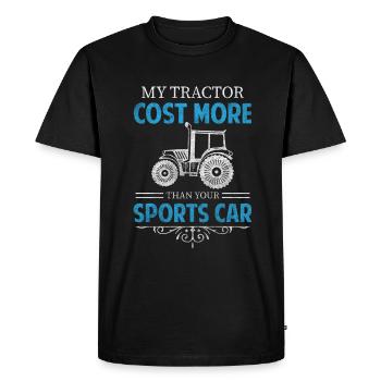 Tractor attachment farmer's wife - Men's Premium Organic T-Shirt - black - Front - Nico (187cm)