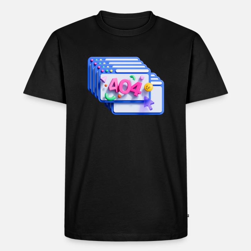 404-Fehlercode, 3d - Männer Premium Bio T-Shirt - Schwarz