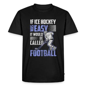Hockey sur glace Patins à bâton de hockey sur glace - T-shirt Premium bio Homme - noir - Devant - Nico (187cm)