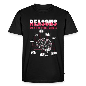 Alone Relationship Bachelorette Single - Men's Premium Organic T-Shirt - black - Front - Nico (187cm)