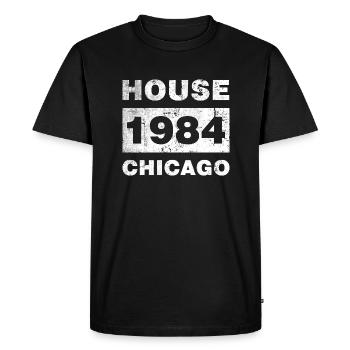 CHICAGO HOUSE 1984 - Men's Premium Organic T-Shirt - black - Front - Nico (187cm)
