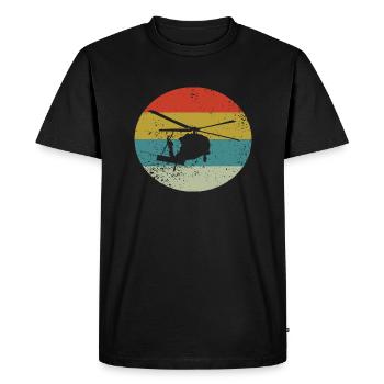 Hélicoptère Hélicoptère Rétro - T-shirt Premium bio Homme - noir - Devant - Nico (187cm)