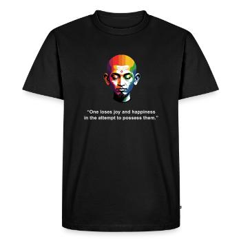 On perd la joie et le bonheur | Citation Zen - T-shirt Premium bio Homme - noir - Devant - Nico (187cm)
