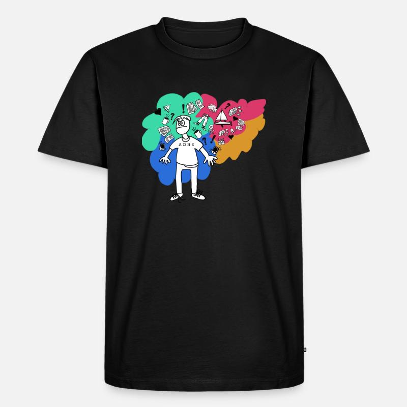 ADHS Mindset 1 - Männer Premium Bio T-Shirt - Schwarz