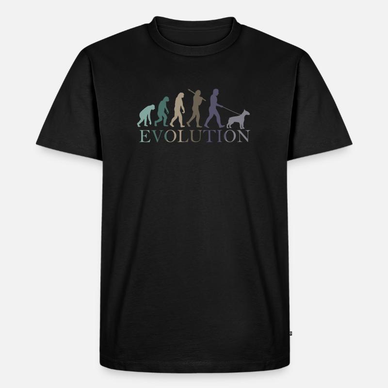 DIE EVOLUTION DES BULLTERRIERS - Männer Premium Bio T-Shirt - Schwarz