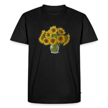 Tournesols dans le style de Vincent van Gogh - T-shirt Premium bio Homme - noir - Devant - Nico (187cm)
