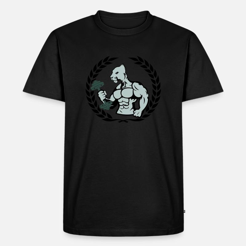 bodybuilder jaguar - Männer Premium Bio T-Shirt - Schwarz