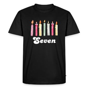 7e anniversaire bougie - T-shirt Premium bio Homme - noir - Devant - Nico (187cm)