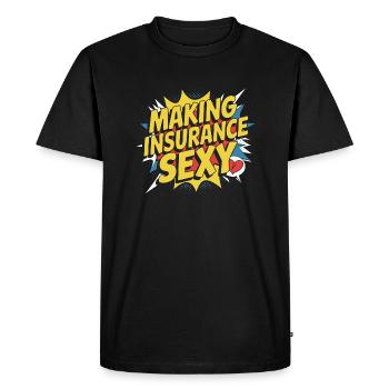 Design créatif pour les professionnels de l’assurance - T-shirt Premium bio Homme - noir - Devant - Nico (187cm)