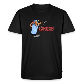 Transports en commun de Londres - T-shirt Premium bio Homme - noir - Devant - Nico (187cm)