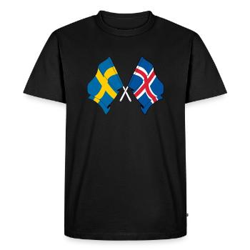 Flag Sweden Iceland - Men's Premium Organic T-Shirt - black - Front - Nico (187cm)