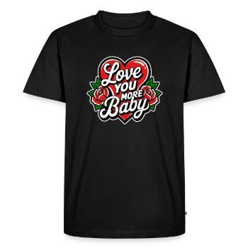 Je t'aime mon amour T-shirt pour cadeau valentin - T-shirt Premium bio Homme - noir - Devant - Nico (187cm)