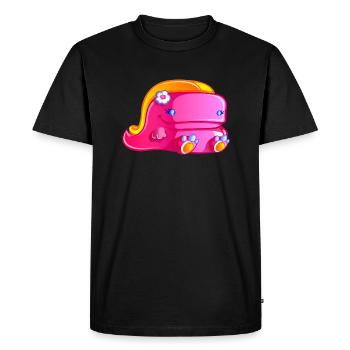 Fleurette le dinosaure - T-shirt Premium bio Homme - noir - Devant - Nico (187cm)