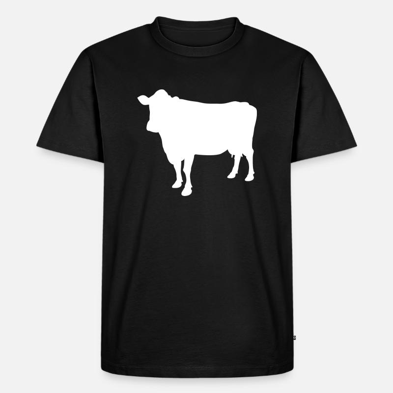 Kuh - Männer Premium Bio T-Shirt - Schwarz