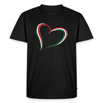 drapeau coeur italie - T-shirt Premium bio Homme - noir - Devant - Nico (187cm)