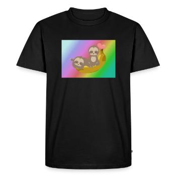Paresseux effrayants. Boîte à lunch, sous-verres, autocollants - T-shirt Premium bio Homme - noir - Devant - Nico (187cm)