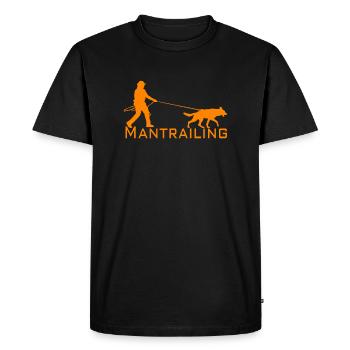 Mantrailing orange - Men's Premium Organic T-Shirt - black - Front - Nico (187cm)