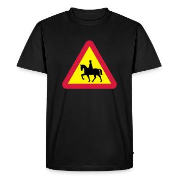 Avertissement de cheval - T-shirt Premium bio Homme - noir - Devant - Nico (187cm)