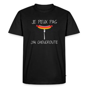 Je Peux Pas J'ai Choucroute Idée Cadeau Alsace - T-shirt Premium bio Homme - noir - Devant - Nico (187cm)