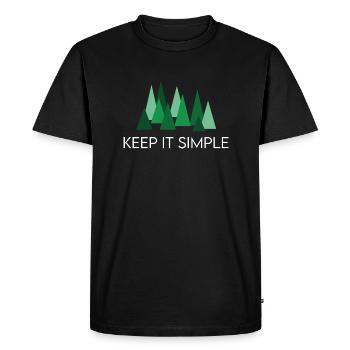 Keep it Simple Forest Camping Saying - Men's Premium Organic T-Shirt - black - Front - Nico (187cm)