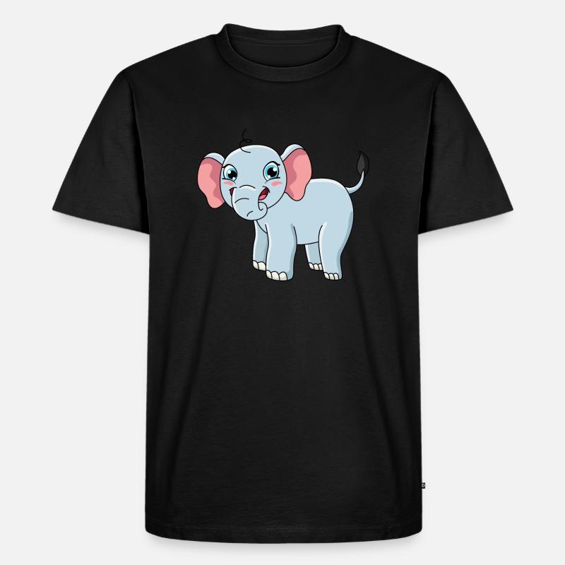 Elefant - Männer Premium Bio T-Shirt - Schwarz