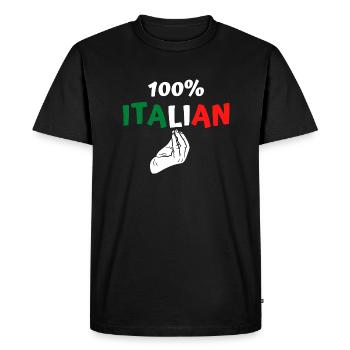 100% italien - T-shirt Premium bio Homme - noir - Devant - Nico (187cm)