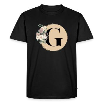 lettre G - T-shirt Premium bio Homme - noir - Devant - Nico (187cm)