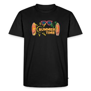 SUMMER TIME - T-shirt Premium bio Homme - noir - Devant - Nico (187cm)