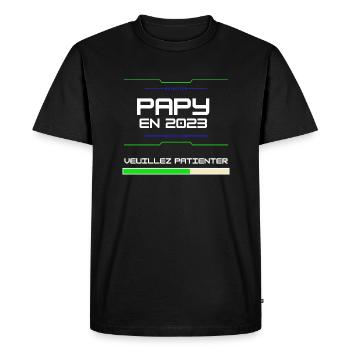 Papy en 2023 Naissance bébe Pour Futur Grand Frère - Men's Premium Organic T-Shirt - black - Front - Nico (187cm)