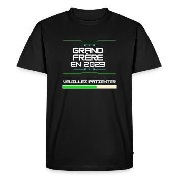 Grand Frère En 2023 Pour Futur Grand Frère - Men's Premium Organic T-Shirt - black - Front - Nico (187cm)