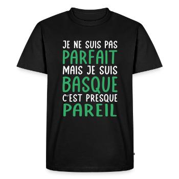Je ne suis pas parfait mais je suis Basque - T-shirt Premium bio Homme - noir - Devant - Nico (187cm)