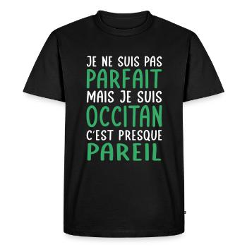 Je ne suis pas parfait mais je suis Occitan - T-shirt Premium bio Homme - noir - Devant - Nico (187cm)